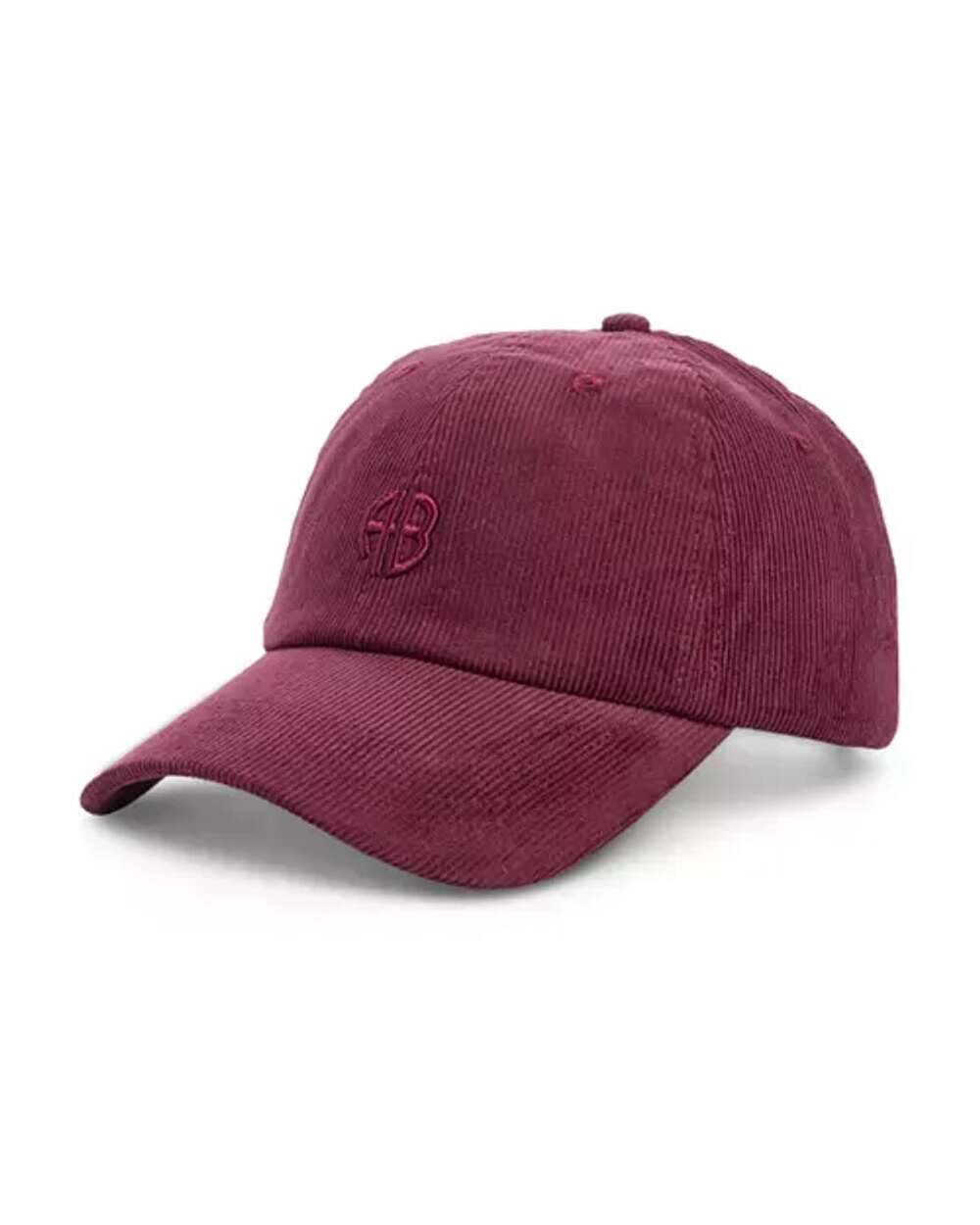 Anine Bing Corduroy Baseball Cap Burgundy NWT